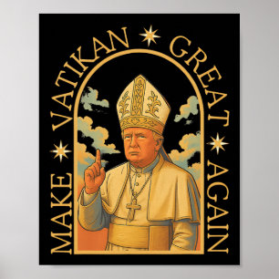 Poster Pape Trump Drôle Trump Vatican Chrétien Rétro Chu