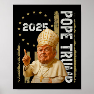 Poster Pape Trump Drôle Trump Vatican Chrétien Rétro Chu