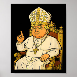 Poster Pape Trump Drôle Trump Vatican Chrétien Rétro Chu