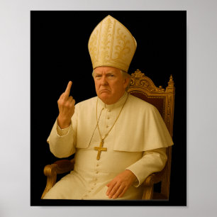 Poster Pape Trump Drôle Trump Vatican Chrétien Rétro Chu