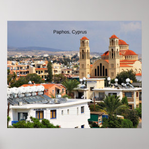 Poster Paphos, Chypre pittoresque vue,