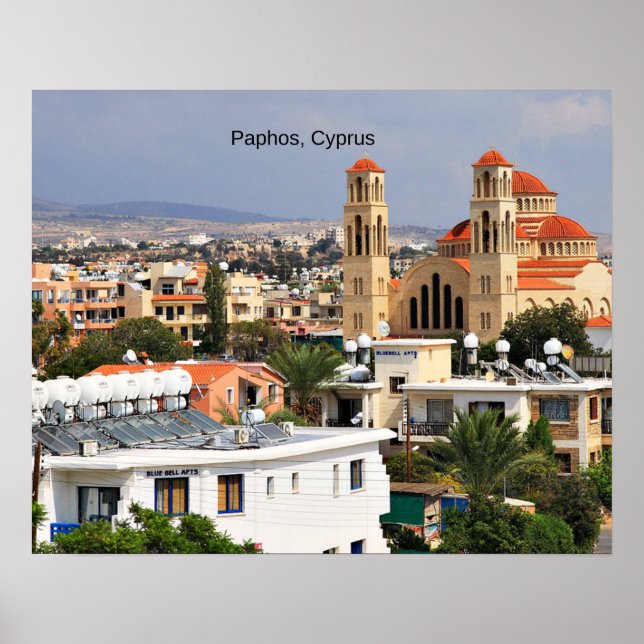 Poster Paphos, Chypre pittoresque vue, (Devant)