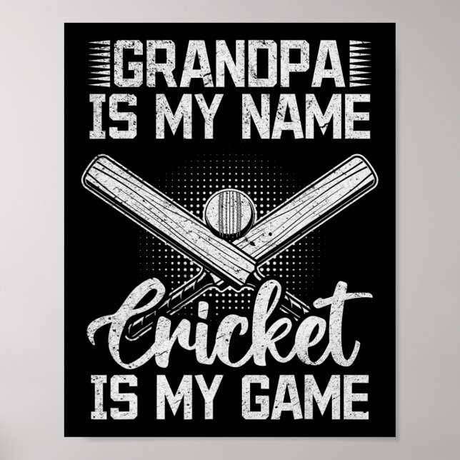 Poster Papi est mon nom Cricket est mon jeu - Cricket Gr (Devant)