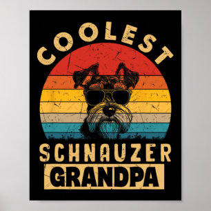Poster Papi Schnauzer le plus cool Vintage Cadeaux drôles