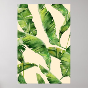 Poster Papier à feuille de banane tropicale