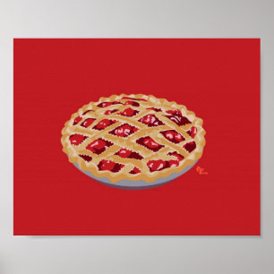 Poster Papier à tarte cerise