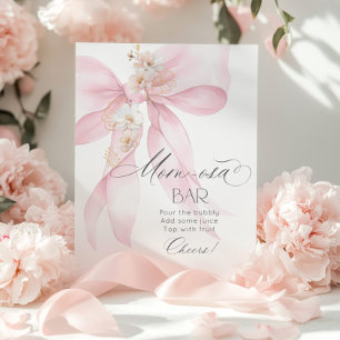 Poster Papier aquarelle au bar Momosa floral Bow rose