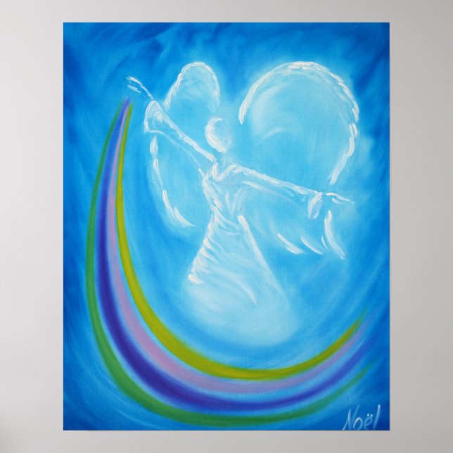 Poster Papier arc-en-ciel bleu (Devant)