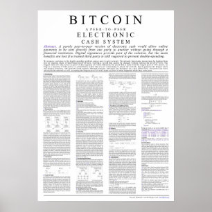 Poster papier blanc Bitcoin