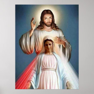 Poster Papier d'affiche de Jésus et Vierge Marie