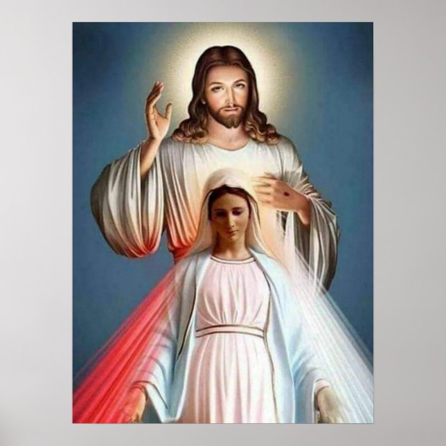 Poster Papier d'affiche de Jésus et Vierge Marie (Devant)