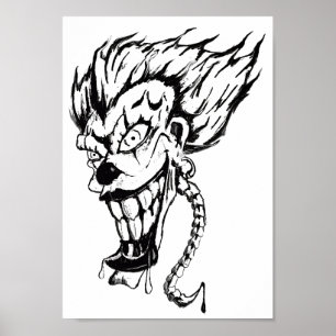 Poster Papier d'affiche de la valeur du clown malin (Matt