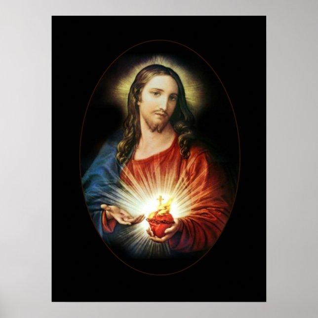 Poster Papier d'affiche du Sacré-Coeur de Jésus (Matte) (Devant)