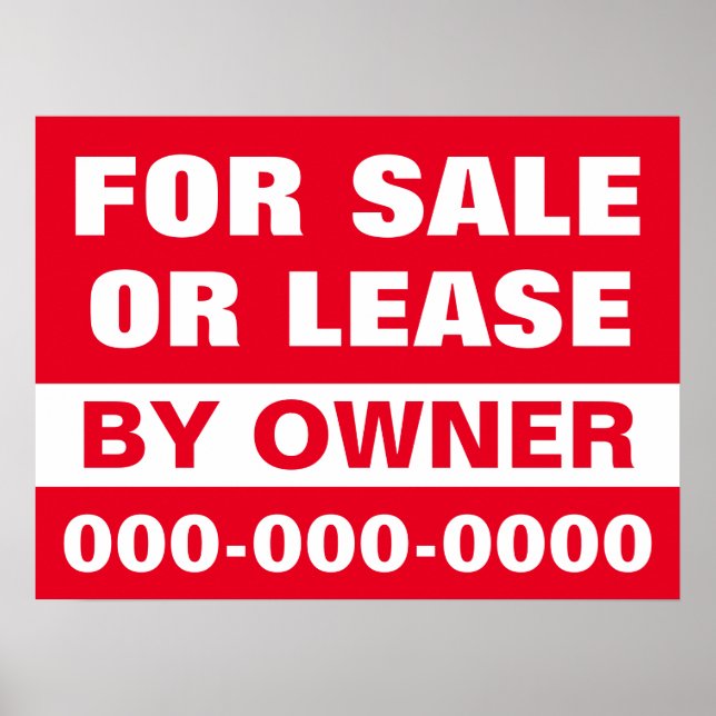 Poster papier de 18 po x 24 po à vendre ou à louer (Devant)