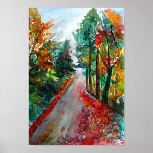 Poster Papier de l'affiche de valeur du paysage d'automne (Devant)