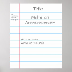 Poster Papier de note géant Mémo d'aide visuelle Customis
