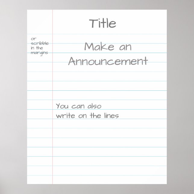 Poster Papier de note géant Mémo d'aide visuelle Customis (Devant)