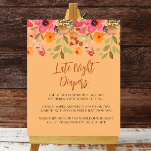 Poster Papier de nuit Signaler rose Pêche Fleurs de Jardi