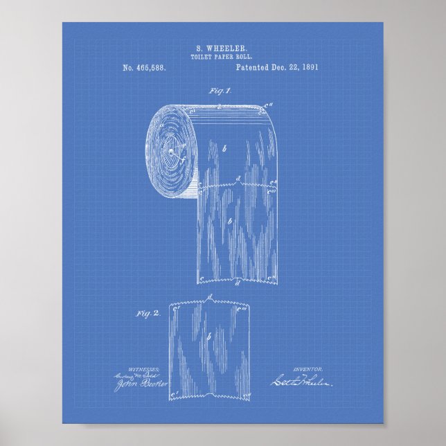 Poster Papier de toilette 1891 Brevet Art - Plan directeu (Devant)