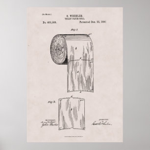 Poster Papier de toilette Brevet no 465,588 par S. Wheele