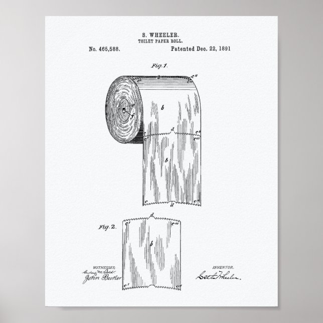 Poster Papier de toilette Rouleau 1891 Brevet Art - Livre (Devant)