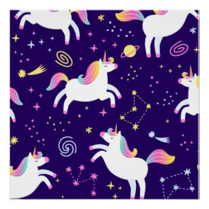 Poster Papier motif Unicorn Fan Club