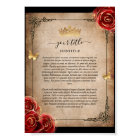 Papier parchemin noir or rose rouge vintage