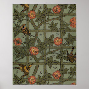 Poster Papier peint à motif treillis de William Morris