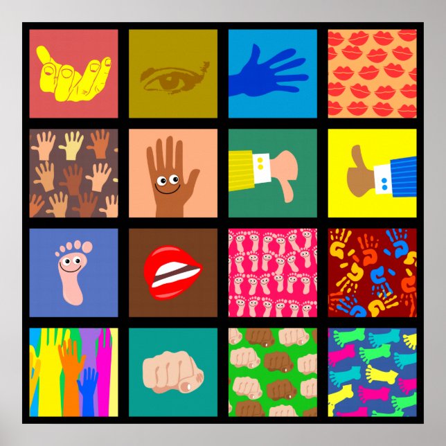 Poster Papier peint Anatomie Carreaux (Devant)