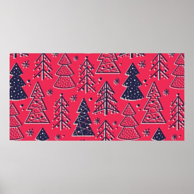 Poster Papier peint couleur motif transparent avec noël (Devant)