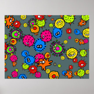 Poster Papier peint de bactéries