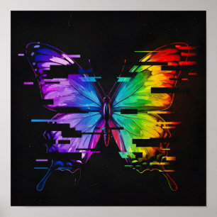 Poster Papier peint effet papillon 