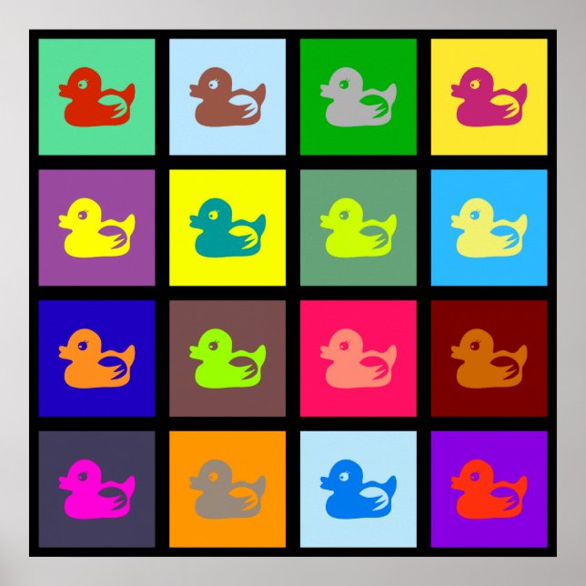 Poster Papier peint en carreaux de canard (Devant)