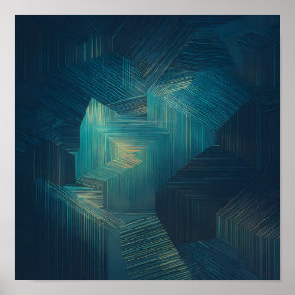 Poster Papier peint en grille translucide multicouche - H