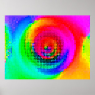 Poster Papier peint géométrique multicolore motif abstrai