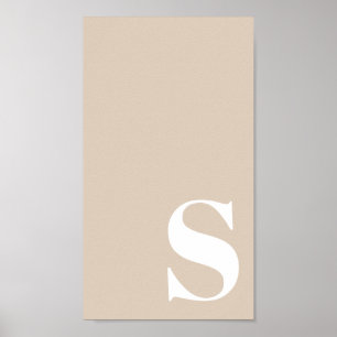 Poster Papier peint minimaliste moderne Gras Monogramme T