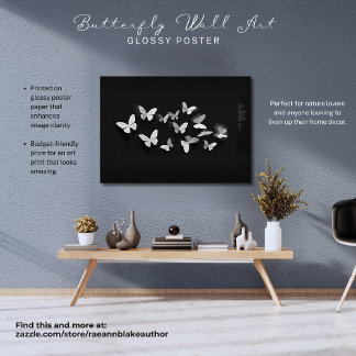 Poster Papier peint papillon brillant