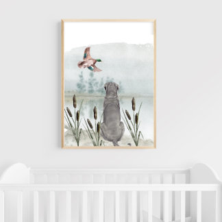 Poster Papier peint pour chambre de chasse aux canards po