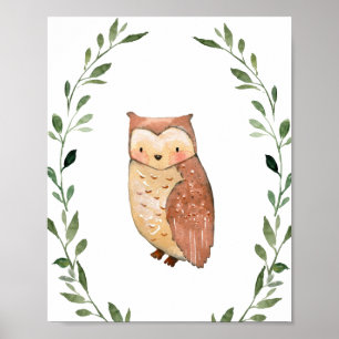 Poster Papier peint pour la nurserie d'animaux de la forê