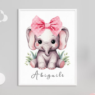 Poster Papier peint pour la nurserie d'éléphant bébé - Im