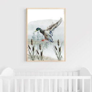 Poster Papier peint pour nurserie chasse au canard