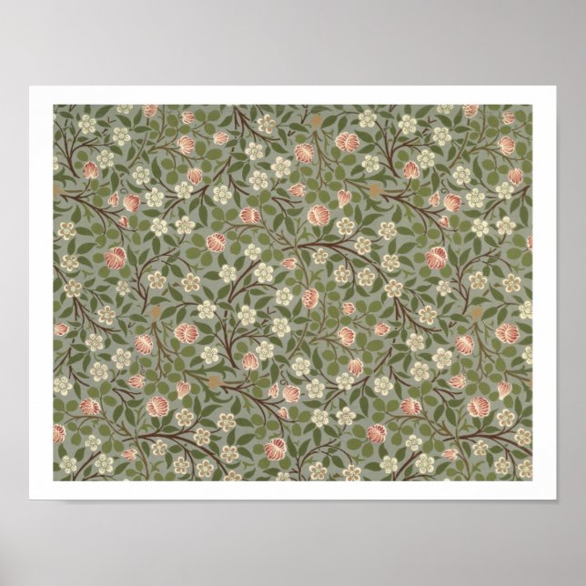 Poster Papier peint rose et blanc (Devant)
