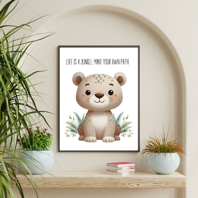 Poster Papier peint safari de bébé léopard adorable (Créateur téléchargé)