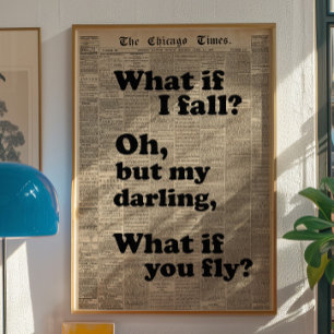 Poster Papier peint typographique vintage de journal