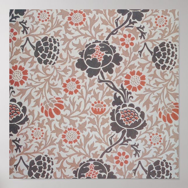 Poster Papier peint William Morris Flower Grafton (Devant)
