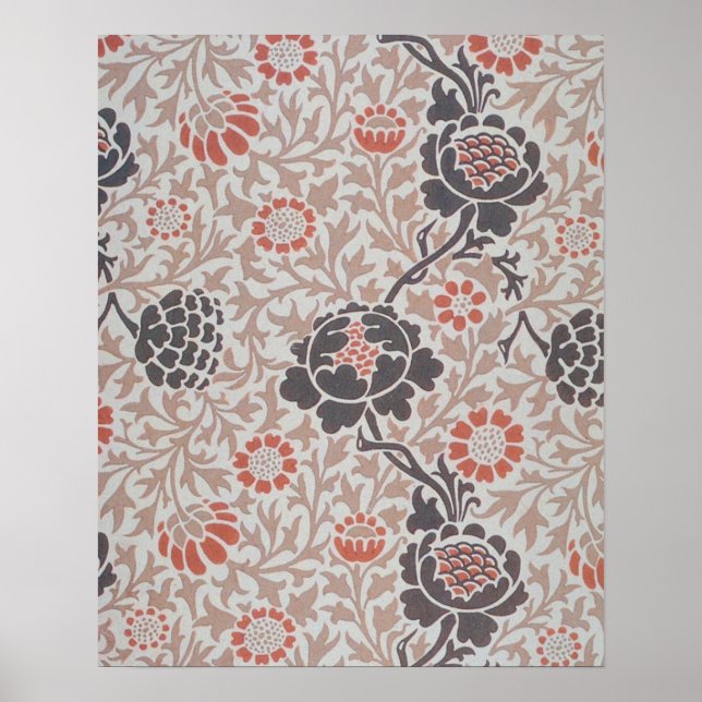 Poster Papier peint William Morris Flower Grafton (Devant)