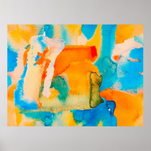 Poster Papier psychédélique. Bleu classique et rouge lave