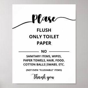 Poster Papier toilette Flush Only