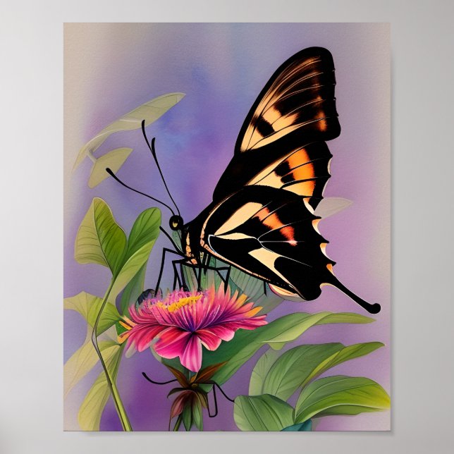 Poster Papilio Ulysses Triptyque papillon (Devant)
