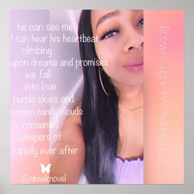 Poster Papillon Ailes poème par Ahsek Novel (Devant)